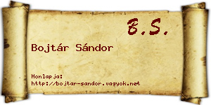 Bojtár Sándor névjegykártya