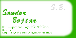 sandor bojtar business card